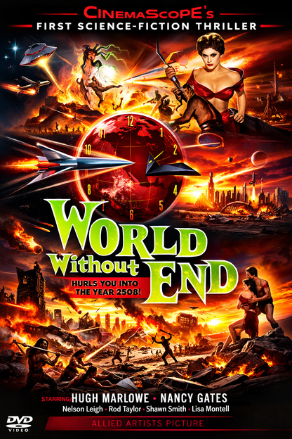 WORLD WITHOUT END (1956) Hugh Marlowe,Nancy Gates - Public Domain DVD NO CASE