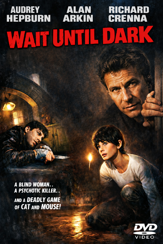 WAIT UNTIL DARK (1967) Audrey Hepburn, Alan Arkin, Richard Crenna ,Jack Weston, Efrem Zimbalist Jr. - Public Domain DVD NO CASE