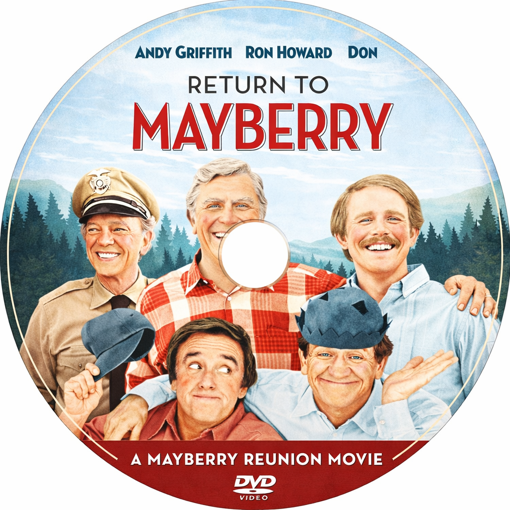 RETURN TO MAYBERRY (1986)  Andy Griffith ,Ron Howard ,Don Knotts ,Howard Morris ,Jim Nabors - Public Domain Movie DVD NO CASE