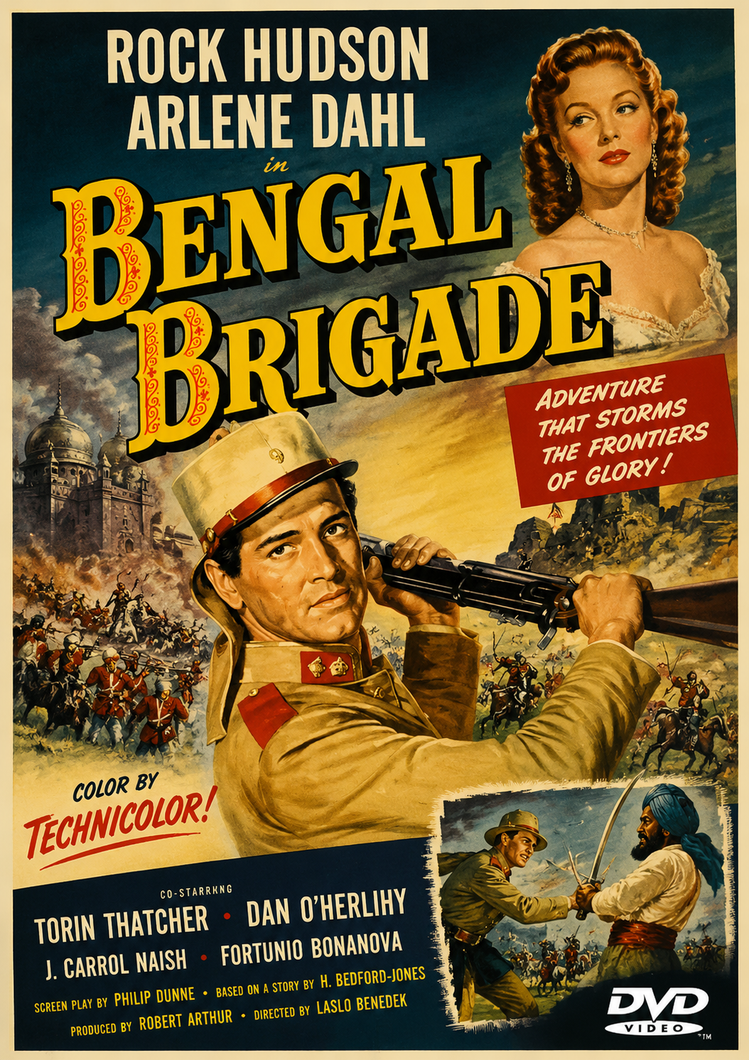 BENGAL BRIGADE (1954) Rock Hudson, Arlene Dahl, Ursula Thiess - Public Domain Movie DVD NO CASE