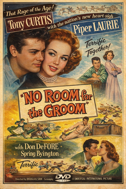 "NO ROOM FOR THE GROOM" (1952)  Tony Curtis - Public Domain DVD NO CASE