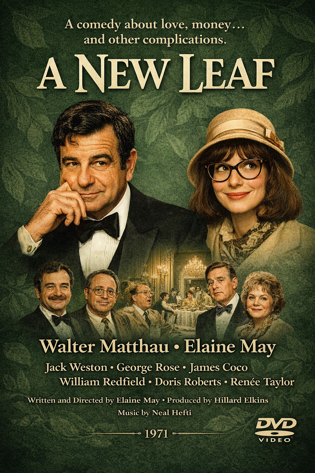 "A NEW LEAF"  (1971) Walter Mattau, Elaine May - Public Domain DVD NO CASE