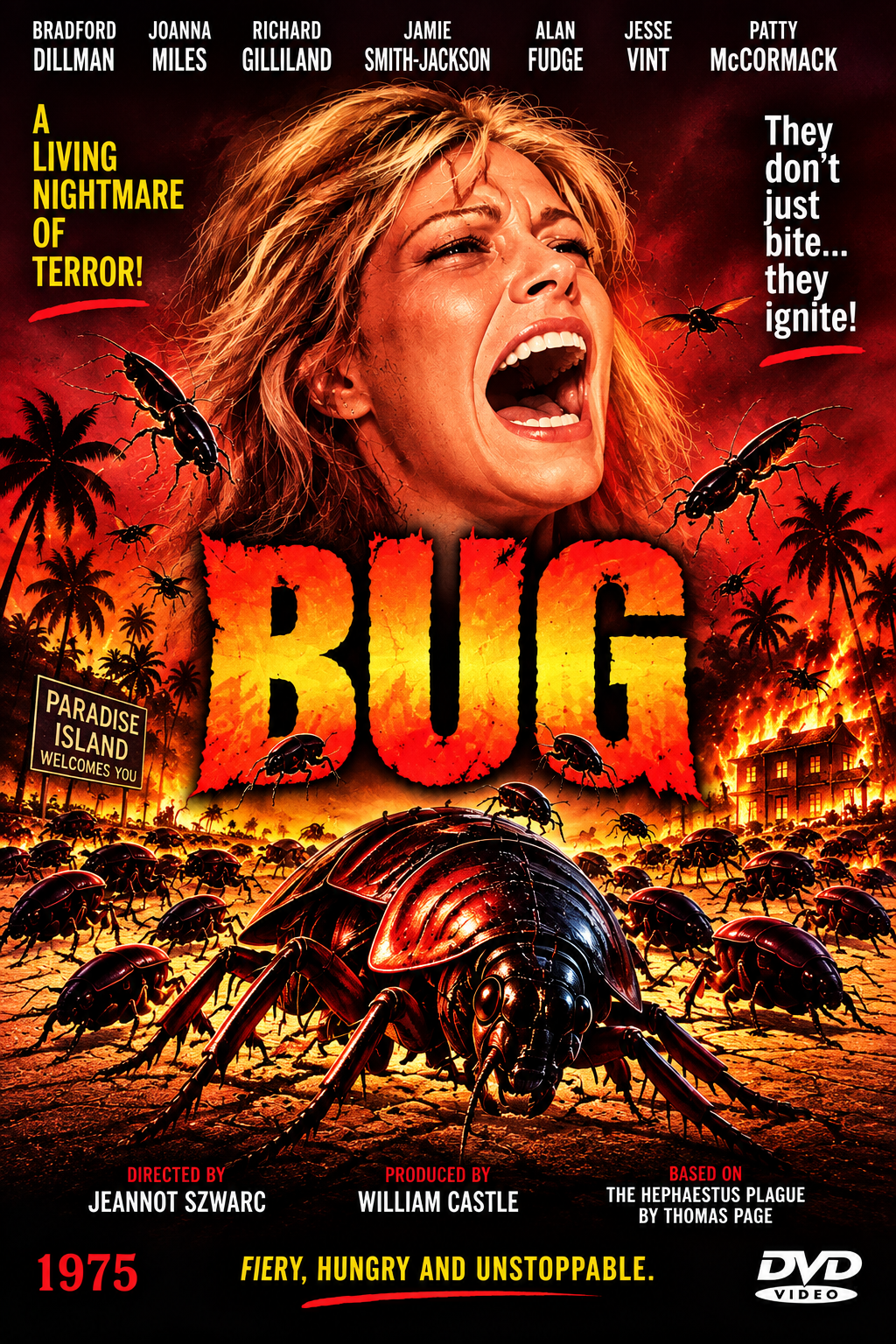 BUG (1975) Starring - Bradford Dillman • Joanna Miles • Richard Gilliland • DVD NO CASE