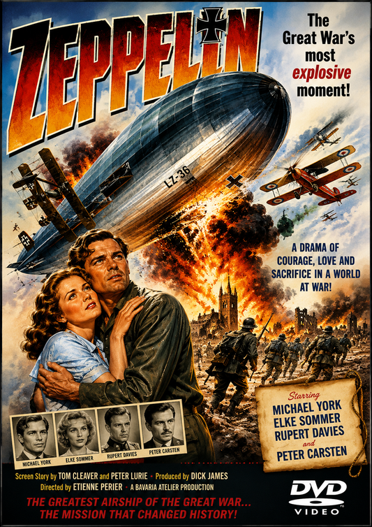 ZEPPELIN (1971) Michael York,Elke Sommer,Peter Carsten - Public Domain DVD NO CASE