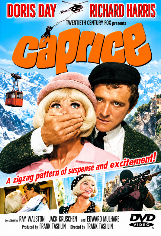 CAPRICE (1967) Doris Day, Richard Harris, Ray Walston, Jack Kruschen, Edward Mulhare, Lilia Skala and Michael J. Pollard- PUBLIC DOMAIN DVD ONLY NO CASE