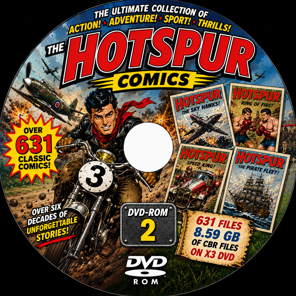 HOTSPUR COMICS - 631 FILES -  8.59 GB OF CBR FILES ON DVD - FREE POST