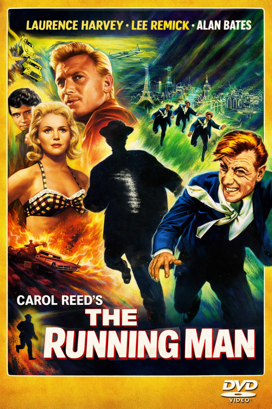THE RUNNING MAN (1963) Laurence Harvey,Lee Remick,Alan Bates - Public Domain DVD NO CASE RARE !