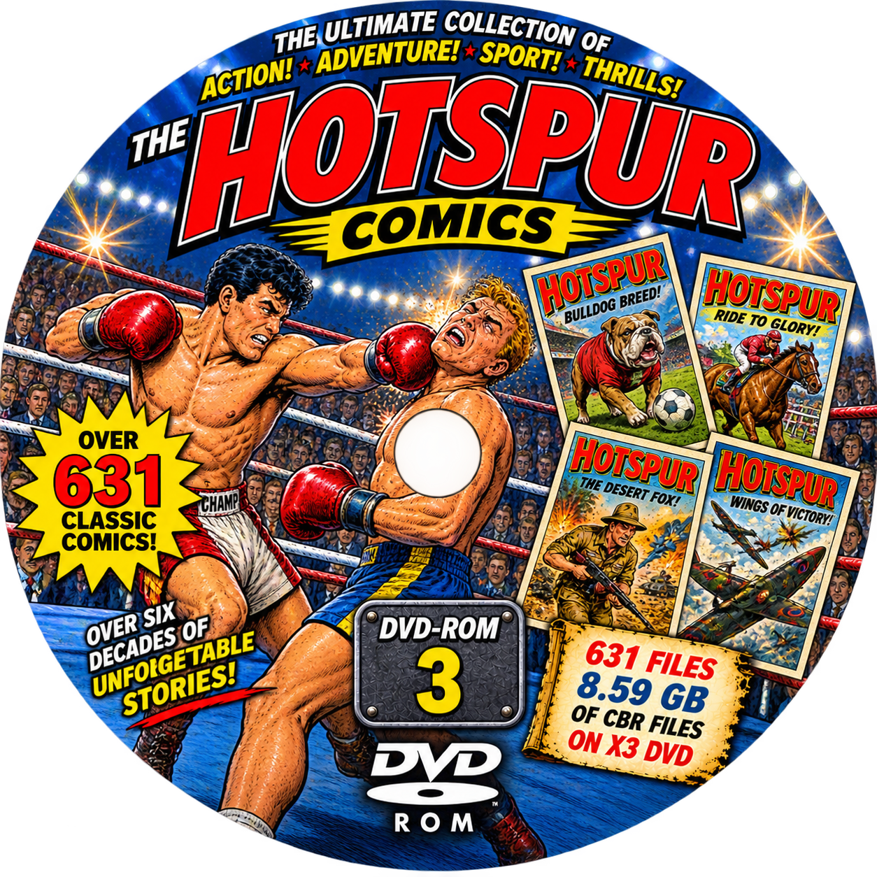 HOTSPUR COMICS - 631 FILES -  8.59 GB OF CBR FILES ON DVD - FREE POST