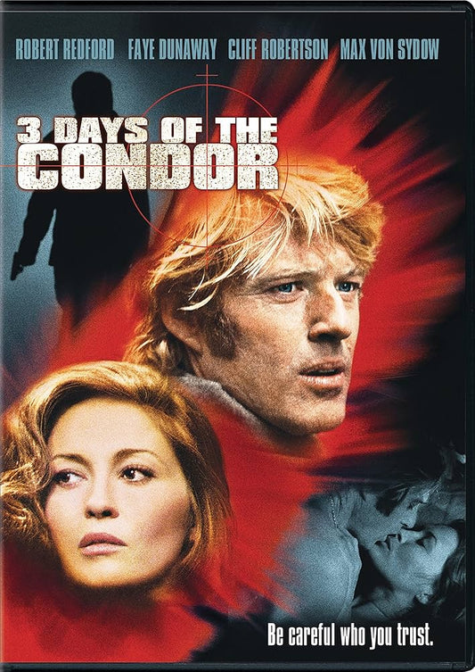 3 DAYS OF THE CONDOR (1975) Robert Redford,Faye Dunaway,Cliff Robertson,Max von Sydow - Public Domain DVD NO CASE