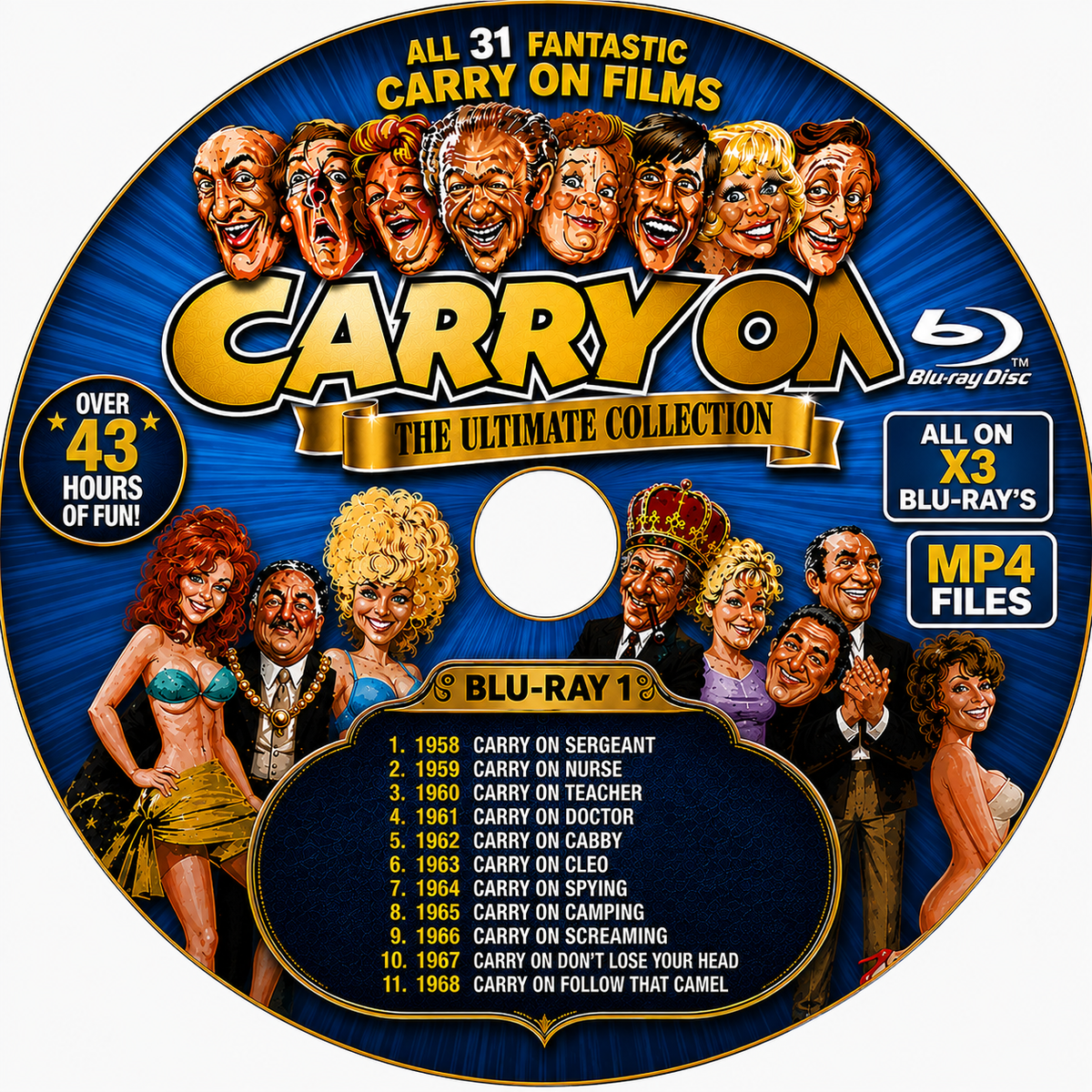 CARRY ON THE ULTIMATE COLLECTION — ALL 31 MOVIE COLLECTION ON X3 BLU-RAY