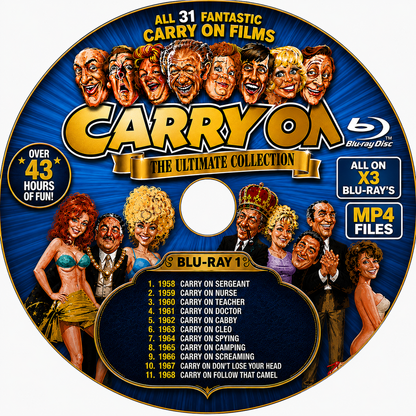 CARRY ON THE ULTIMATE COLLECTION — ALL 31 MOVIE COLLECTION ON X3 BLU-RAY