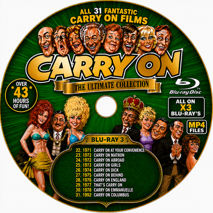 CARRY ON THE ULTIMATE COLLECTION — ALL 31 MOVIE COLLECTION ON X3 BLU-RAY