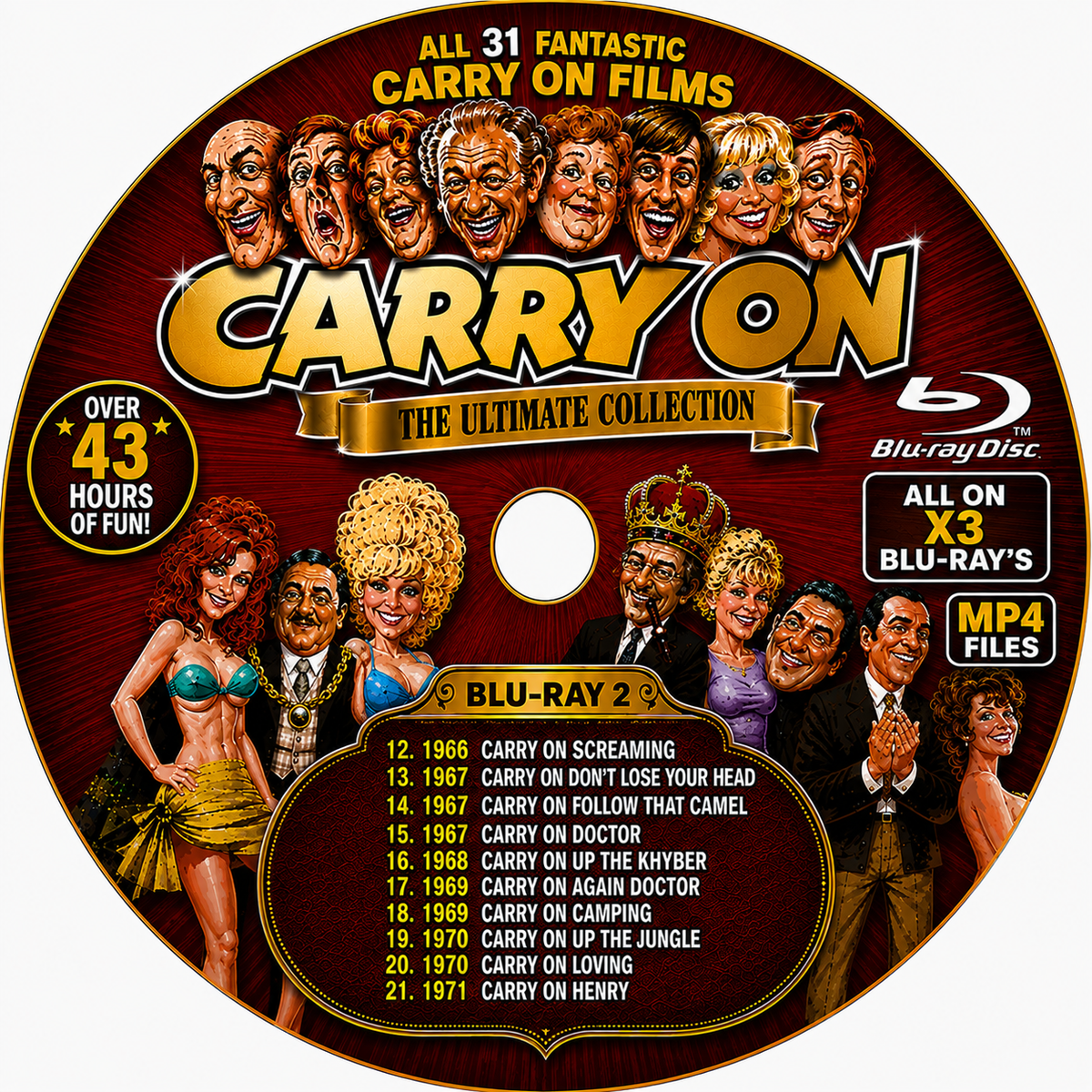 CARRY ON THE ULTIMATE COLLECTION — ALL 31 MOVIE COLLECTION ON X3 BLU-RAY