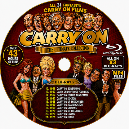 CARRY ON THE ULTIMATE COLLECTION — ALL 31 MOVIE COLLECTION ON X3 BLU-RAY