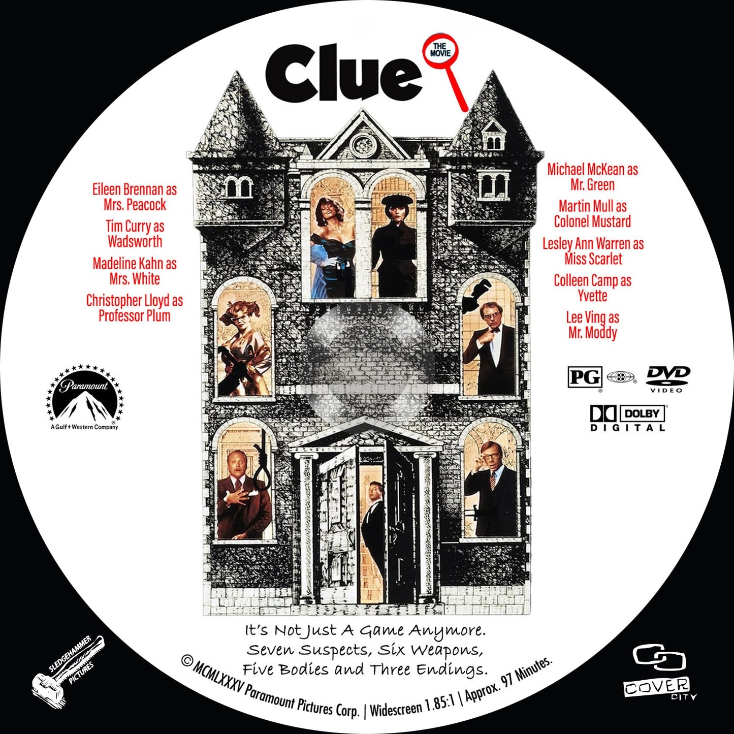 CLUE (1985) Tim Curry,Madeline Kahn,Christopher Lloyd,Michael McKean,Martin Mull,Lesley Ann Warren - RARE DELETED DVD ONLY NO CASE