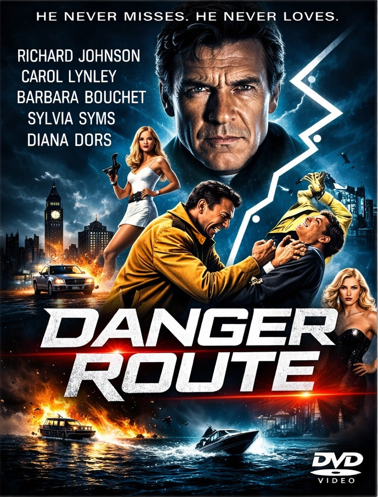 DANGER ROUTE (1967) Richard Johnson,Diana Dors,Carol Lynley,Sylvia Syms,Gordon Jackson - Public Domain DVD NO CASE RARE !