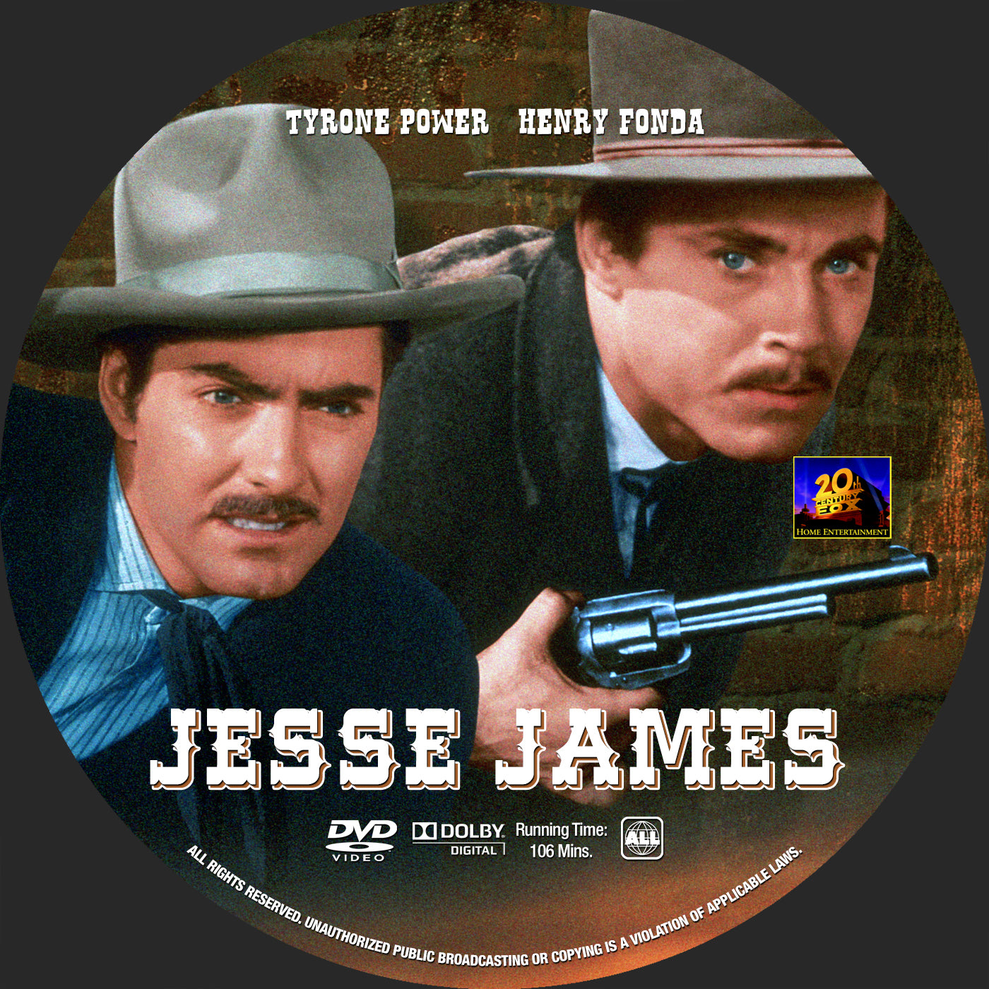 JESSE JAMES (1939) Tyrone Power,Henry Fonda Public Domain DVD NO CAS