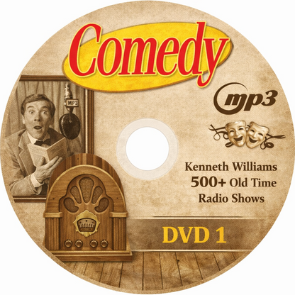 Kenneth Williams Collection of 500+Old Time Radio Shows  MP3 X3 DVDROMs