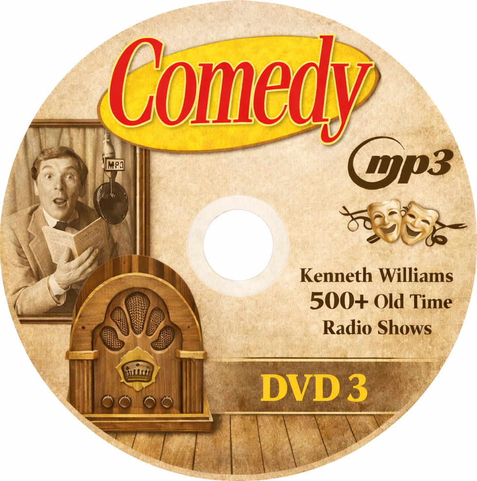 Kenneth Williams Collection of 500+Old Time Radio Shows  MP3 X3 DVDROMs