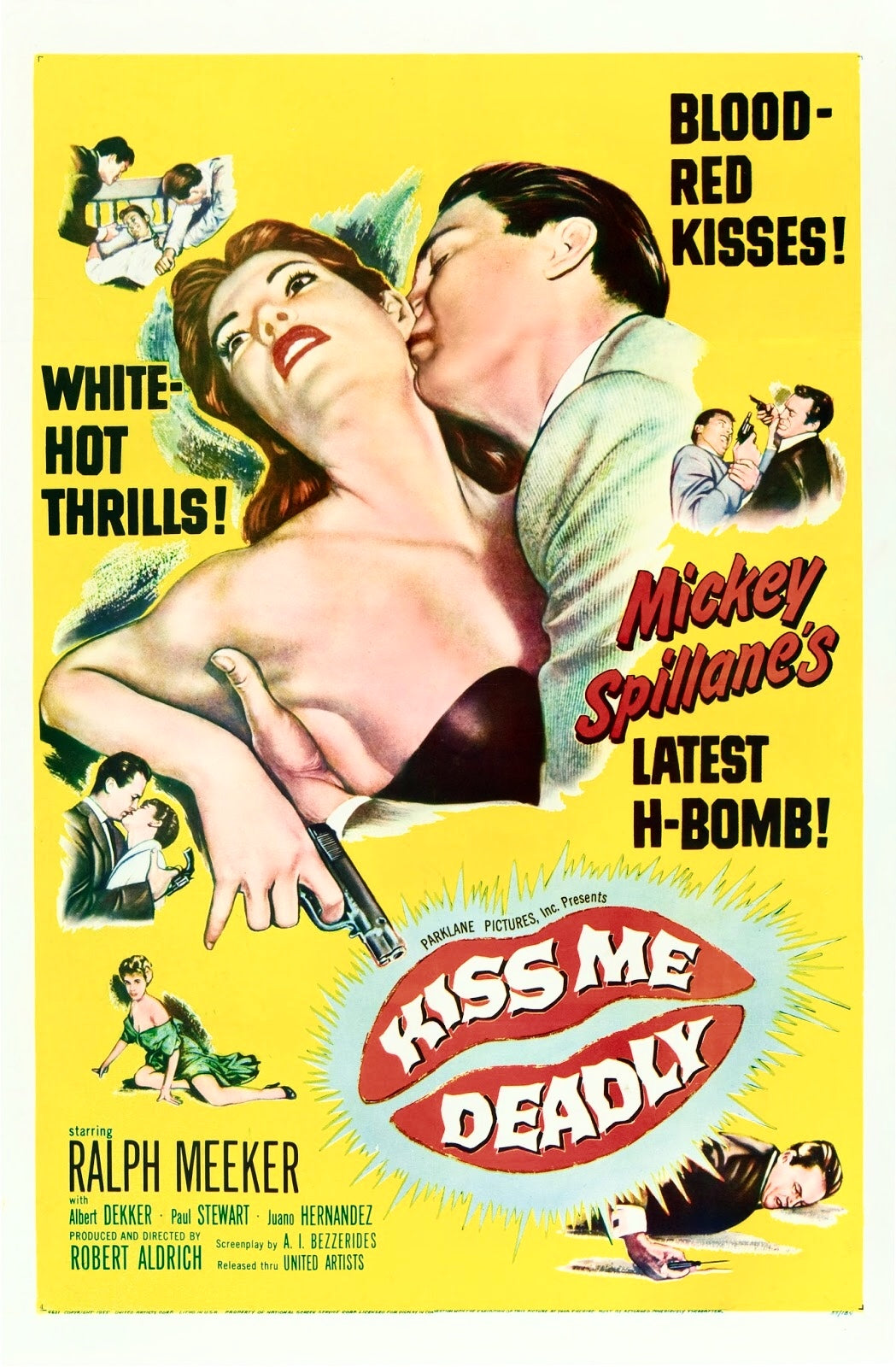 KISS ME DEADLY (1955) Ralph Meeker,Albert Dekker,Paul Stewart,Juano Hernandez - Public Domain DVD NO CASE RARE !