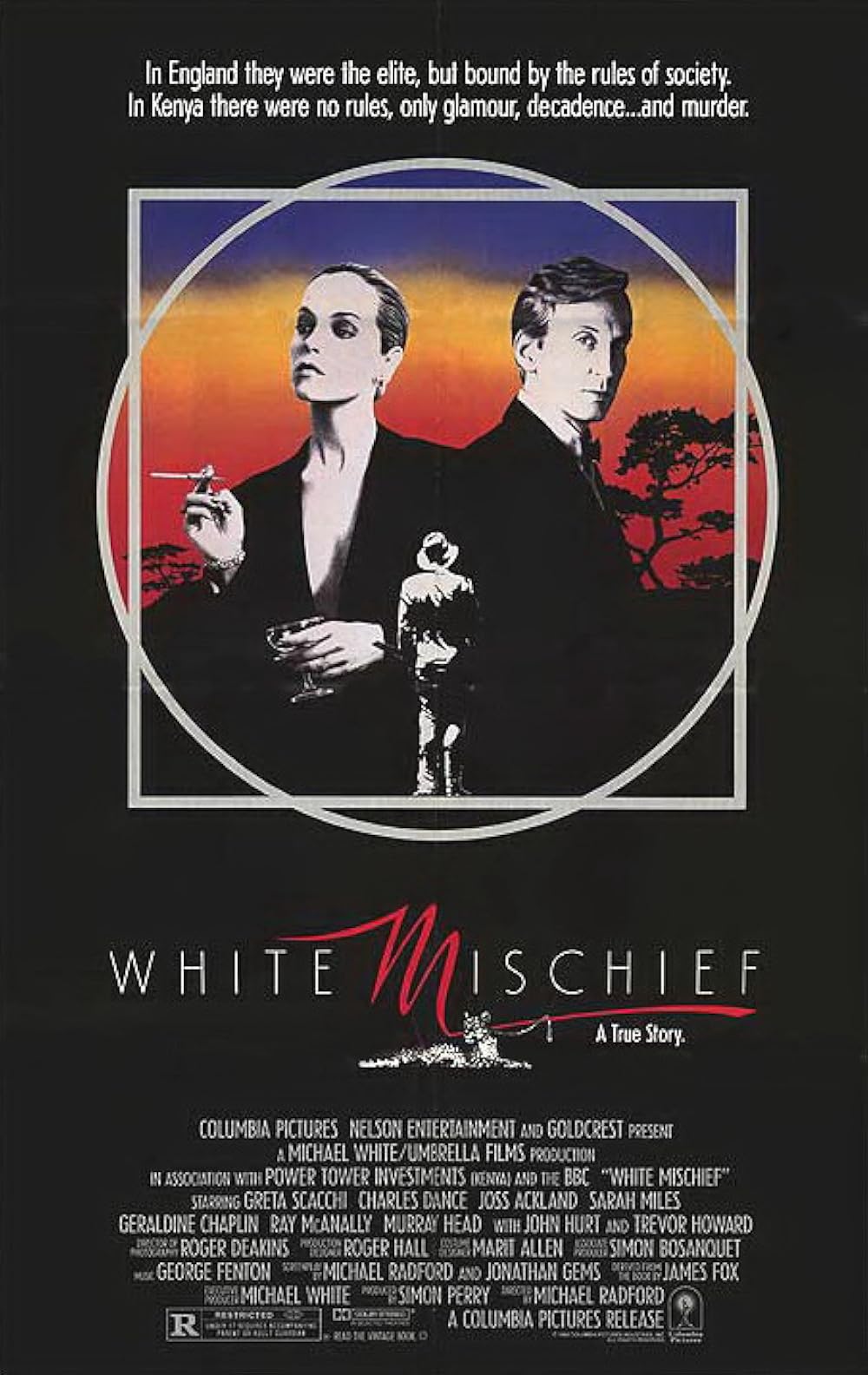 WHITE MISCHIEF (1987)Greta Scacchi,Charles Dance,Joss Ackland,Murray Head,John Hurt,Trevor Howard - Public Domain DVD NO CASE RARE !