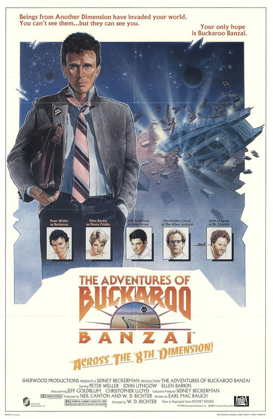 The Adventures of Buckaroo Banzai Across the 8th Dimension (1984) Peter Weller,John Lithgow,Ellen Barkin,Jeff Goldblum,Christopher Lloyd - Public Domain DVD NO CASE