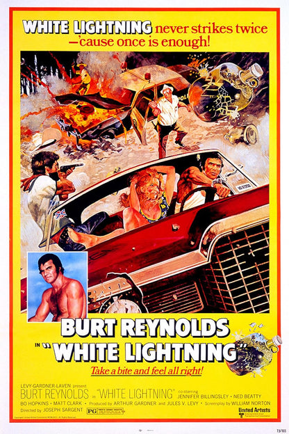 WHITE LIGHTNING (1973) Burt Reynolds,Jennifer Billingsley,Ned Beatty,Bo Hopkins,Matt Clark - Public Domain DVD NO CASE RARE !