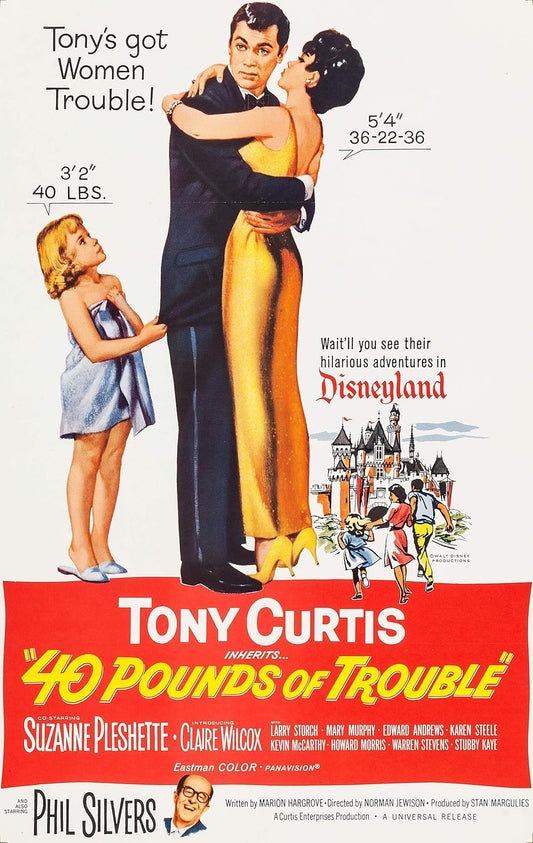 "40 POUNDS OF TROUBLE" (1962)  Tony Curtis,Suzanne Pleshette,Larry Storch - Public Domain DVD NO CASE