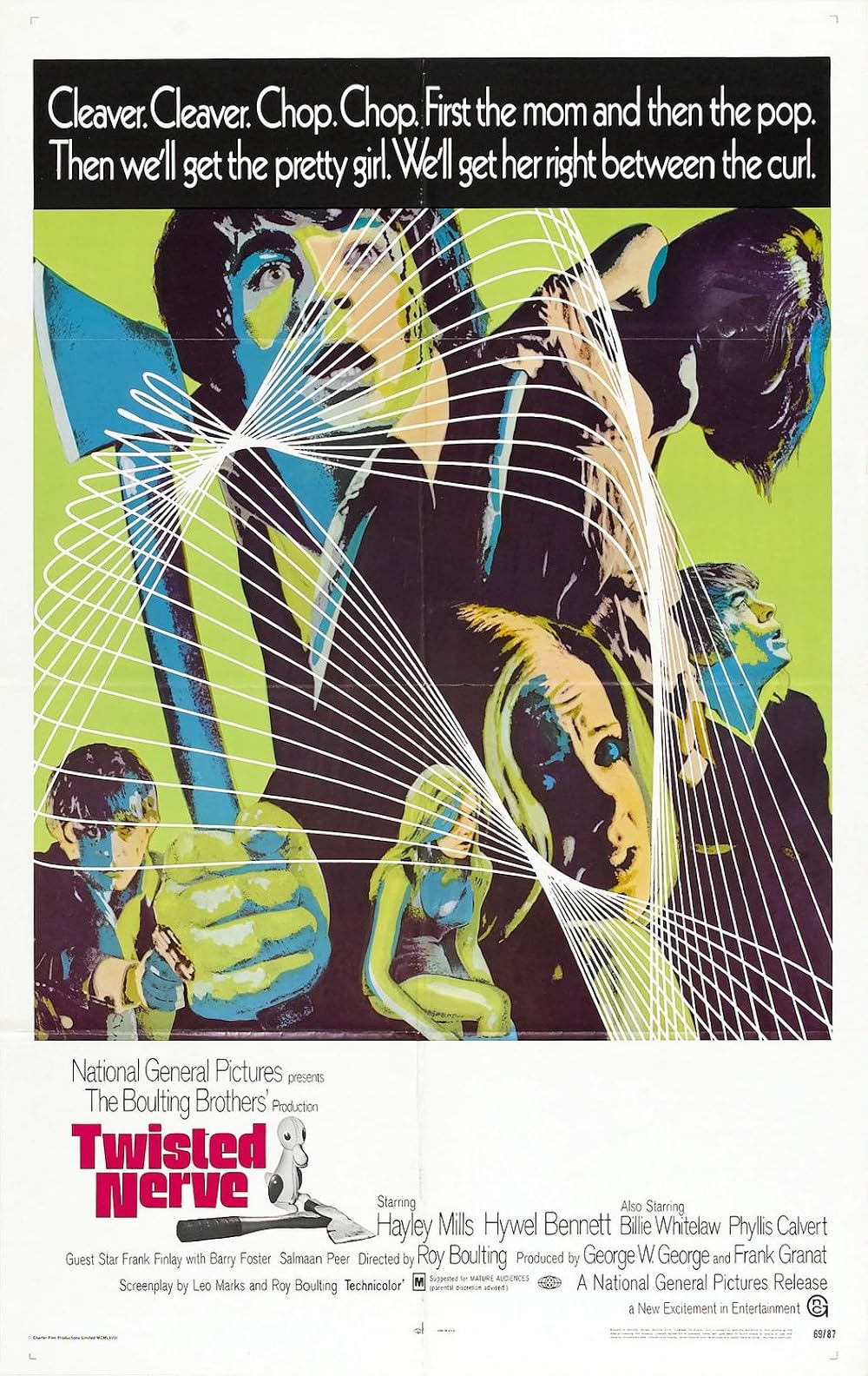 TWISTED NERVE (1968) Hayley Mills,Hywel Bennett,Billie Whitelaw,Phyllis Calvert,Frank Finlay - Public Domain DVD NO CASE RARE !
