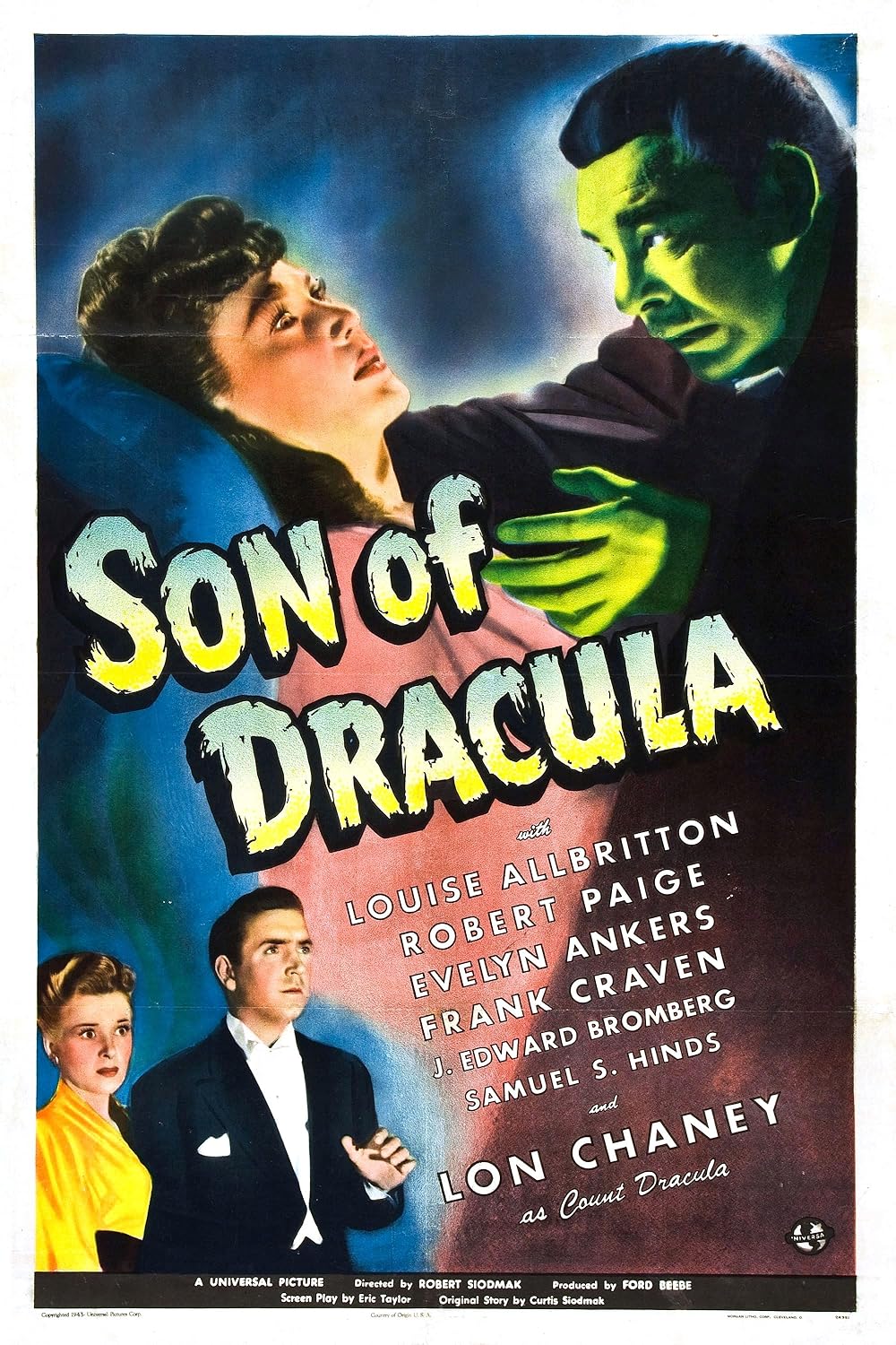 SON OF DRACULA (1943) Louise Allbritton, Lon Chaney Jr, Robert Paige - Public Domain Movie DVD NO CASE