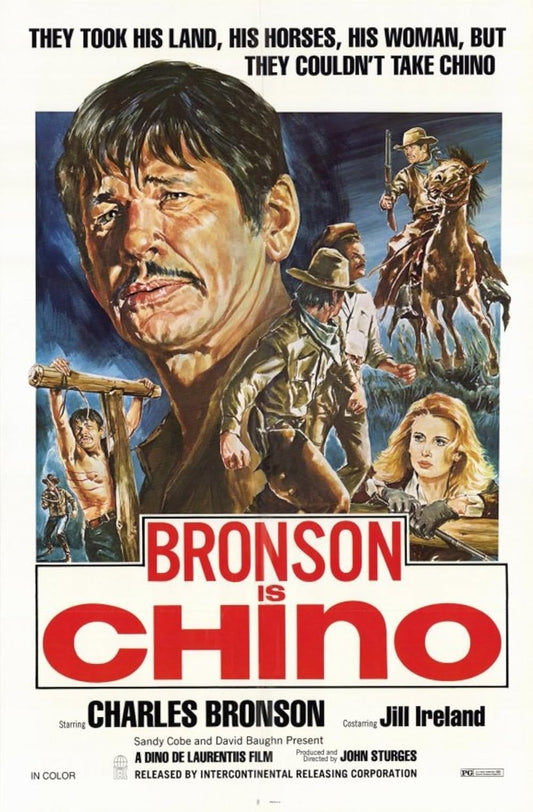 CHINO (1973) Charles Bronson,Jill Ireland - Public Domain DVD NO CASE RARE !