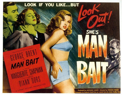 MAN BAIT (1952) George Brent, Marguerite Chapman, Diana Dors - Public Domain DVD NO CASE RARE !