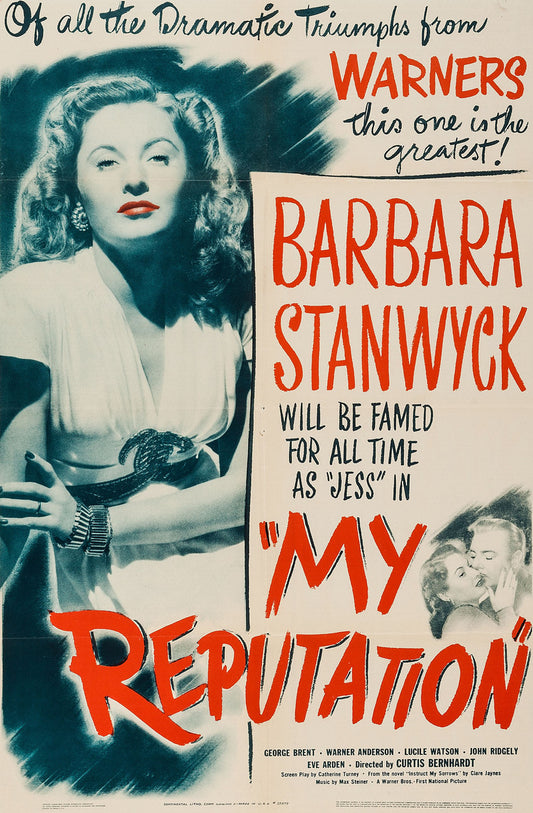 MY REPUTATION (1946)  Barbara Stanwyck,George Brent,Eve Arden,Lucile Watson,Scotty Beckett,Bobby Cooper - Public Domain DVD NO CASE RARE !