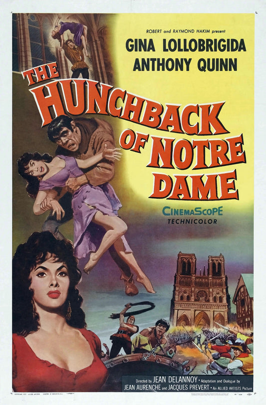THE HUNCHBACK OF NOTRE DAME (1956) Gina Lollobrigida, Anthony Quinn, Jean Danet, Alain Cuny, Robert Hirsch - Public Domain Movie DVD NO CASE