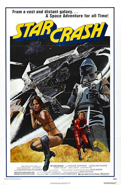 STARCRASH (1978) Marjoe Gortner,Caroline Munro,David Hasselhoff.Joe Spinell,Christopher Plummer - Public Domain DVD NO CASE