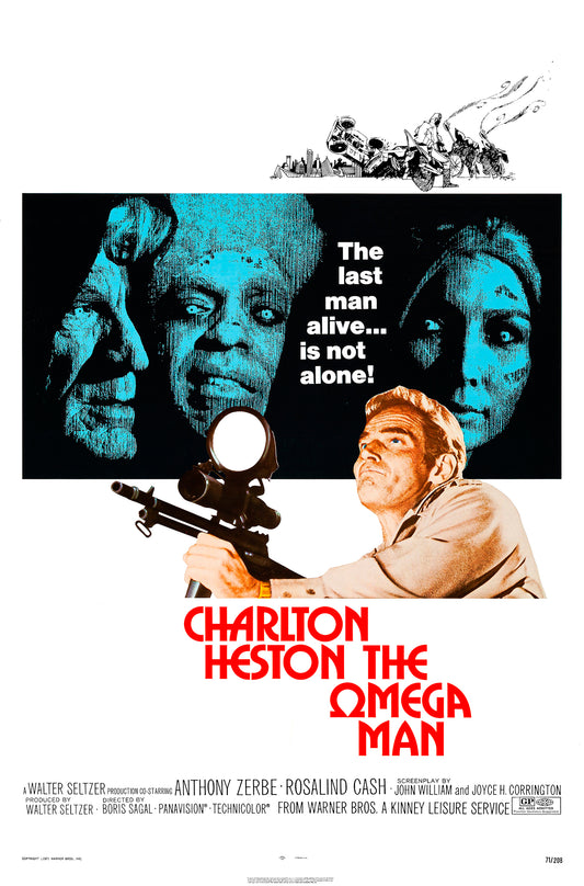 THE OMEGA MAN (1971) Charlton Heston,Anthony Zerbe,Rosalind Cash - Public Domain DVD NO CASE RARE !