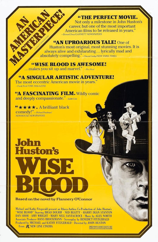 WISE BLOOD (1979) Brad Dourif,Ned Beatty,Harry Dean Stanton,Dan Shor,Amy Wright,Mary Nell Santacroce,John Huston - Public Domain DVD NO CASE