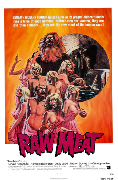RAW MEAT (1972) Starring - Norman Rossington, Hugh Armstrong,Donald Pleasence - DVD ONLY NO CASE