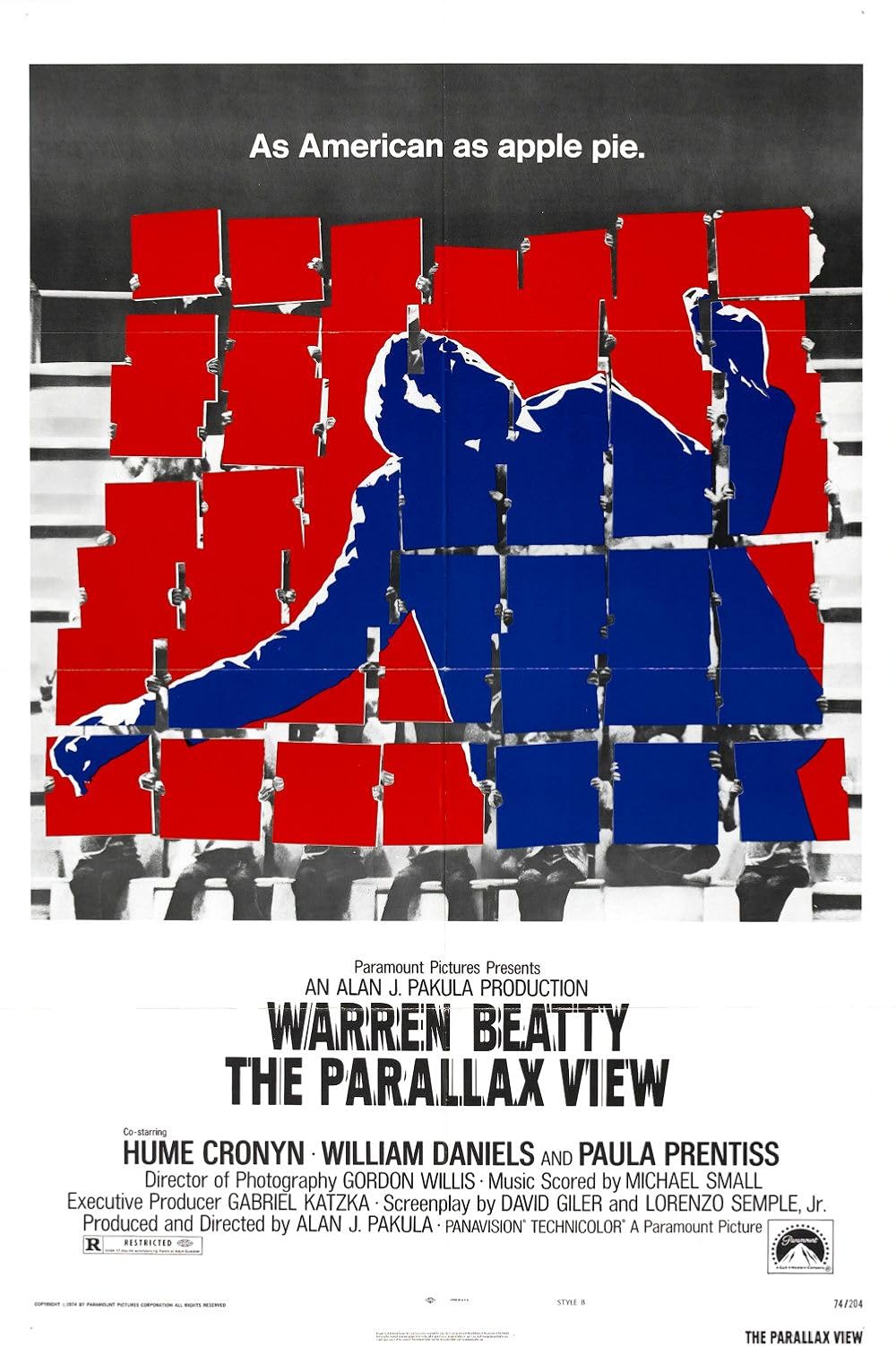 THE PARALLAX VIEW (1974) Warren Beatty,Hume Cronyn,William Daniels,Paula Prentiss - PUBLIC DOMAIN DVD ONLY NO CASE