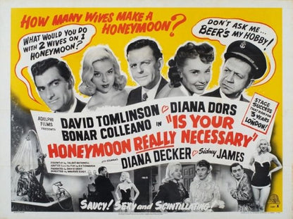 IS YOUR HONEYMOON REALLY NECESSARY (1953) Bonar Colleano,Diana Dors,David Tomlinson,Diana Decker,Syd James - Public Domain DVD NO CASE RARE !