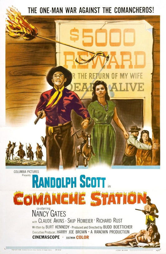 COMANCHE STATION (1960) Randolph Scott,Claude Akins,Nancy Gates - Public Domain DVD NO CASE