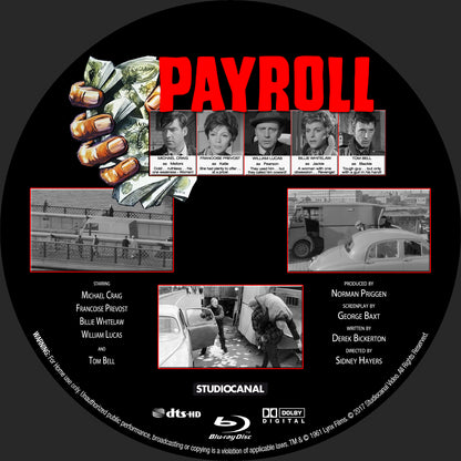 PAYROLL (1961) Michael Craig,Françoise Prévost,Billie Whitelaw,William Lucas - Public Domain Movie DVD NO CASE