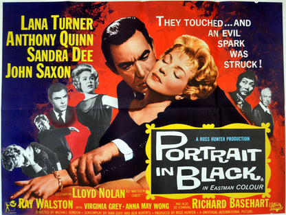 PORTRAT IN BLACK (1960) Lana Turner, Richard Basehart, Anthony Quinn, Sandra Dee, John Saxon - PUBLIC DOMAIN DVD ONLY NO CASE