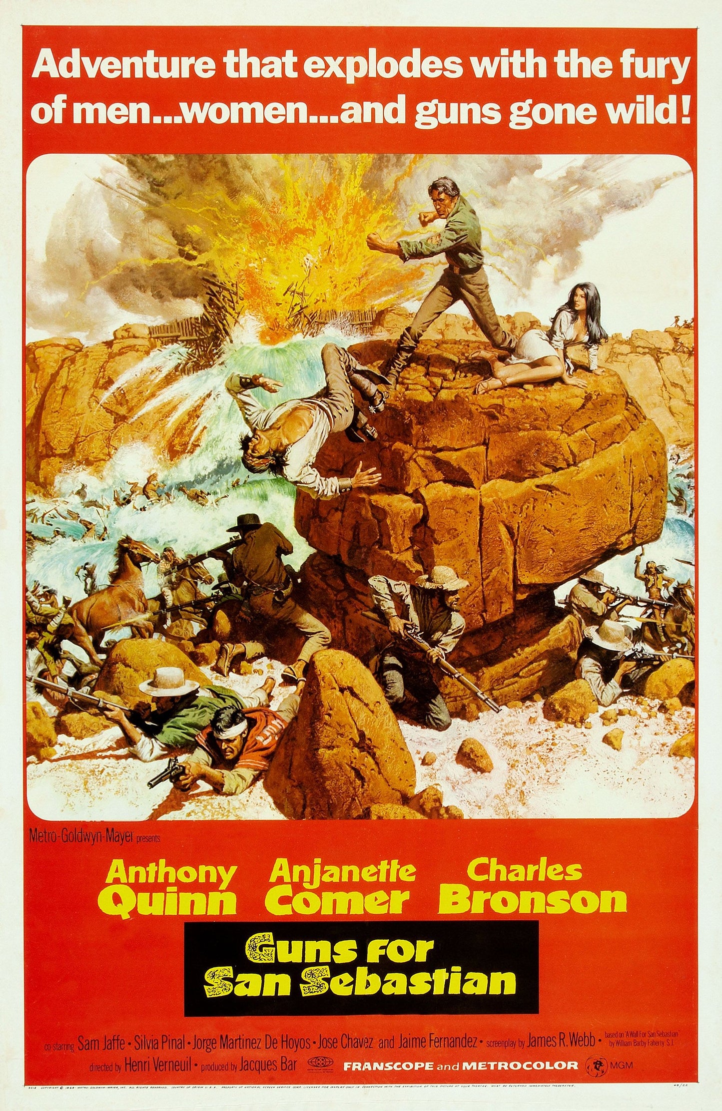 GUNS FOR SAN SABASTIAN (1968) Anthony Quinn,Anjanette Comer,Charles Bronson,Sam Jaffe - RARE DELETED  DVD NO CASE