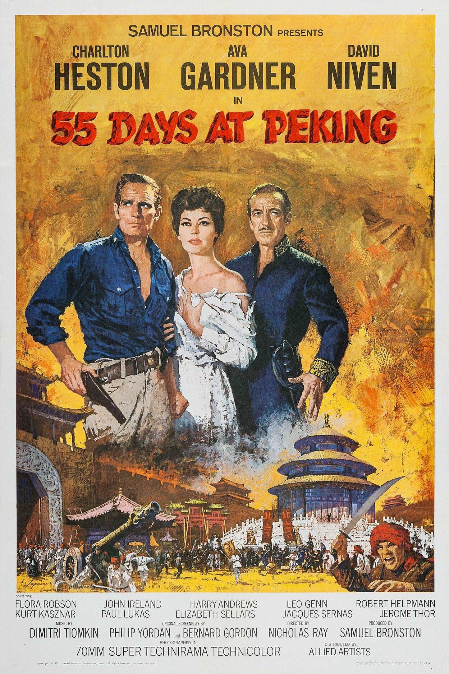 55 Days at Peking (1963) Charlton Heston, Public Domain DVD NO CASE