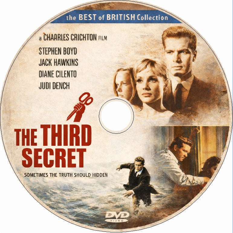 THE THIRD SECRET (1964) Stephen Boyd ,Jack Hawkins ,Richard Attenborough ,Diane Cilento ,Pamela Franklin ,Paul Rogers ,Alan Webb - Public Domain Movie DVD NO CASE