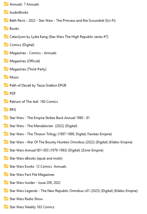 STAR WARS - ONE MASSIVE COLLECTION - COMICS-MAGAZINES-AUDIO BOOKS - ON USB