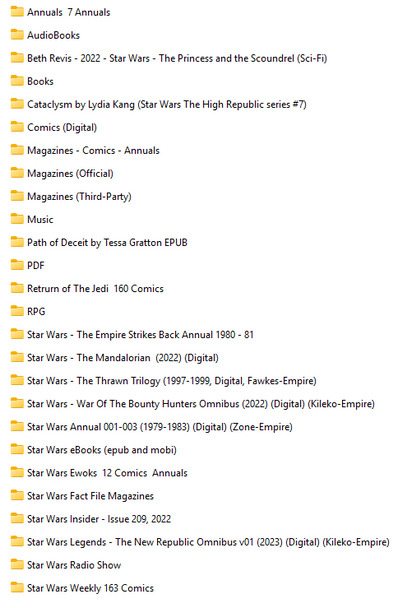 STAR WARS - ONE MASSIVE COLLECTION - COMICS-MAGAZINES-AUDIO BOOKS - ON USB