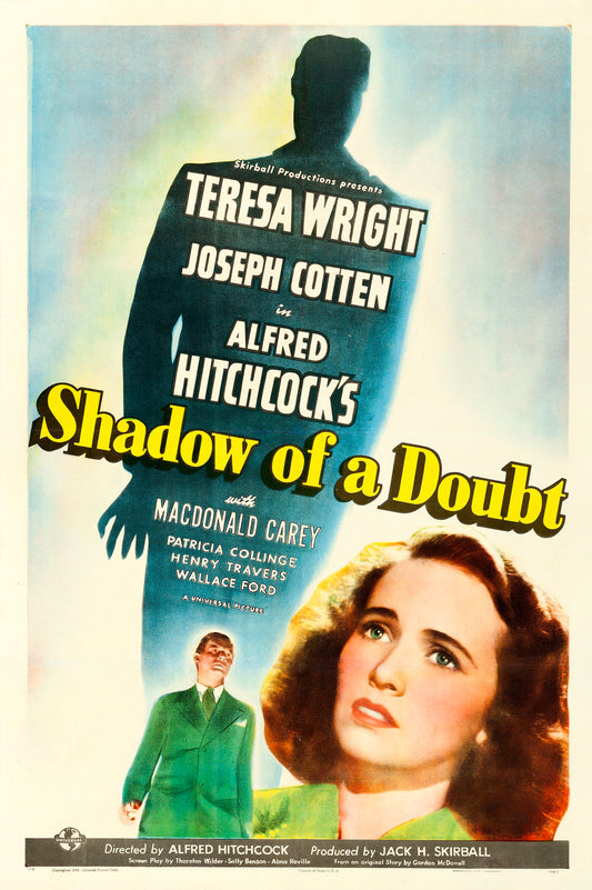 SHADOW OF A DOUBT (1943)  Laraine Day,Brian Aherne,Robert Mitchum,Gene Raymond - Public Domain DVD NO CASE RARE ! (Copy)