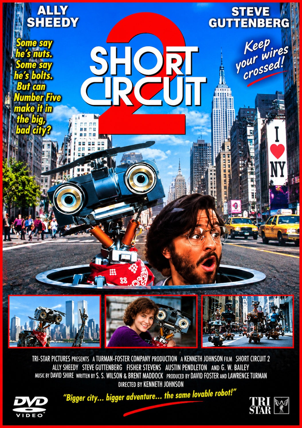SHORT CURCUIT 2 (1988) Fisher Stevens, Michael McKean, Cynthia Gibb, Jack Weston • Voice of Johnny 5: Tim Blaney • - DVD NO CASE